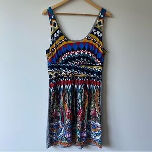 Desigual Sleeveless Scoop Neck Geometric Print Dress Size XL
